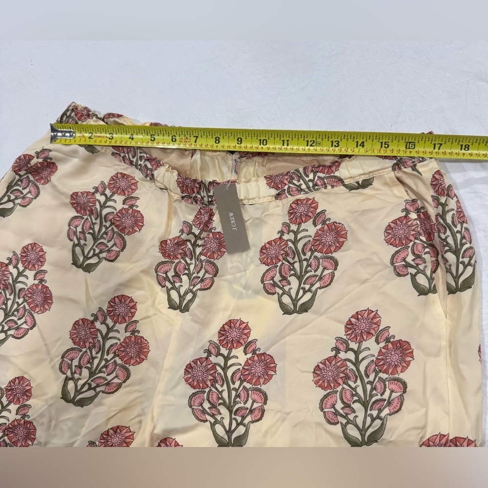 J. Crew Cream and tan Floral Wide Leg Pants - Picture 7 of 7
